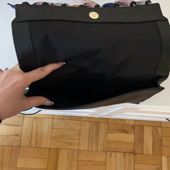Black Rebecca Minkoff clutch, about 12in long and 7in height. - Picture 3 of 3
